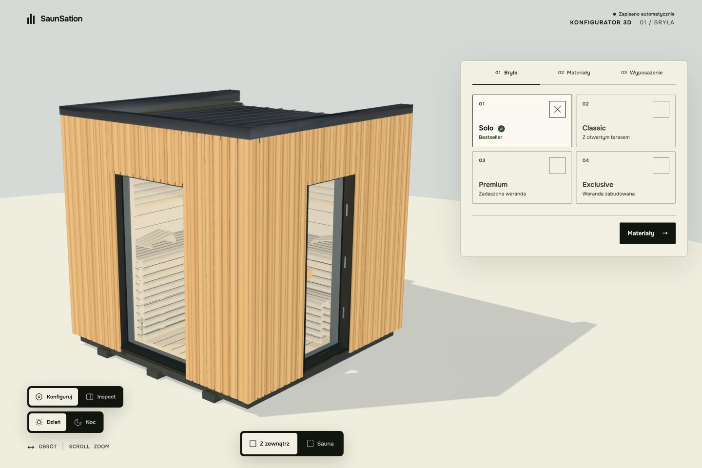 Konfigurator 3D Saunsation